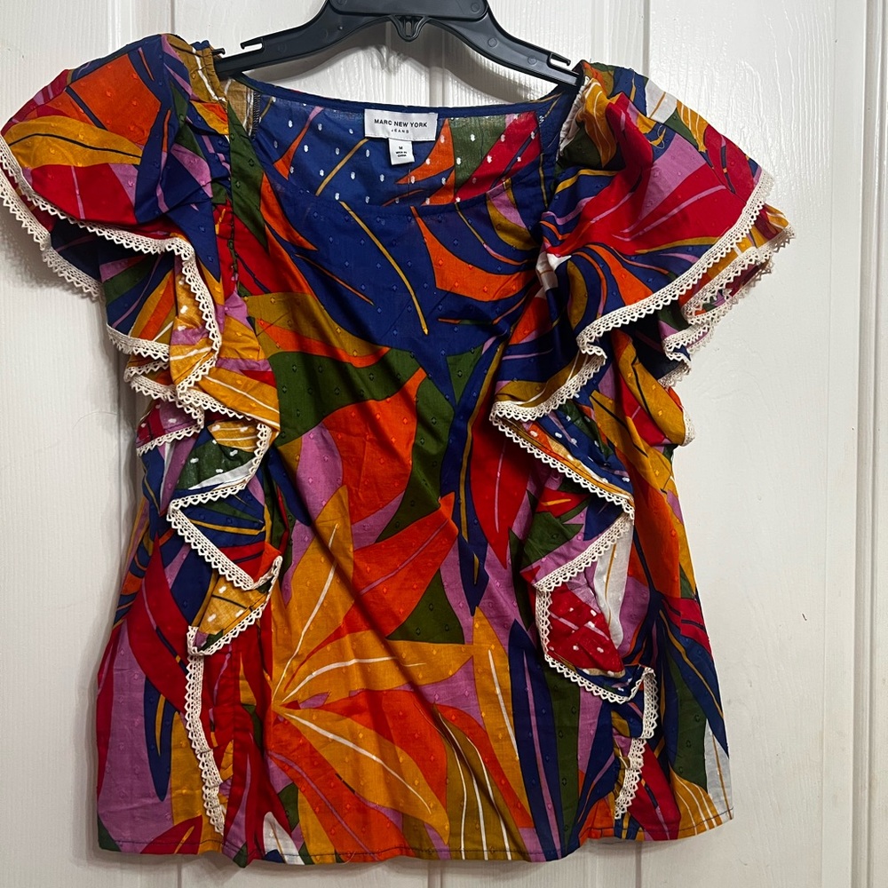 Marc New York Multicolor Ruffled Blouse